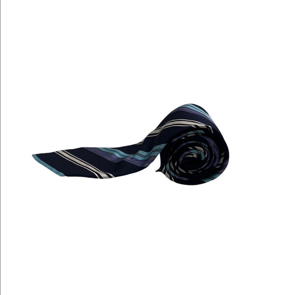 Giorgio Armani Mens Blue Striped Neck Tie